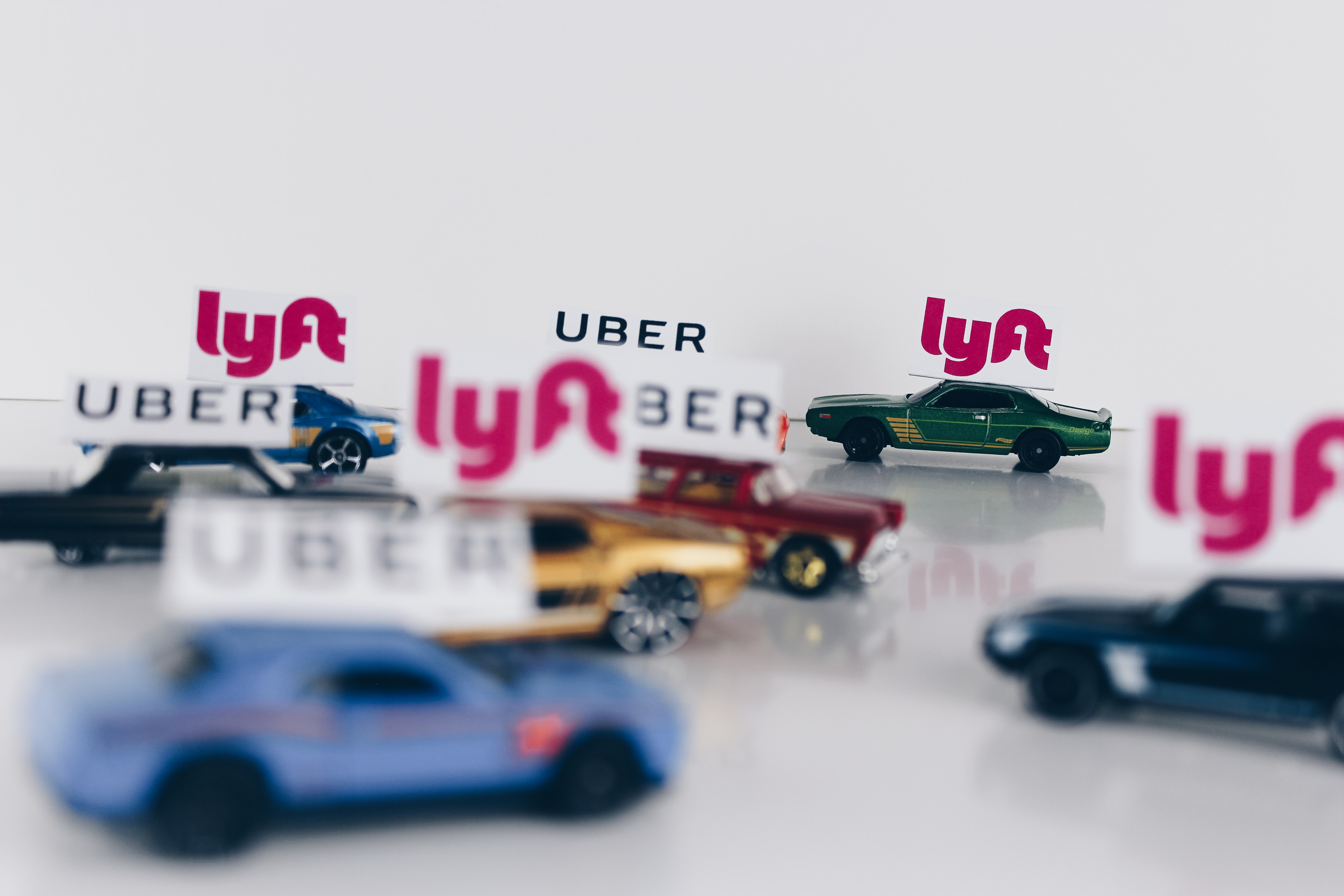 Lyft and Uber cars