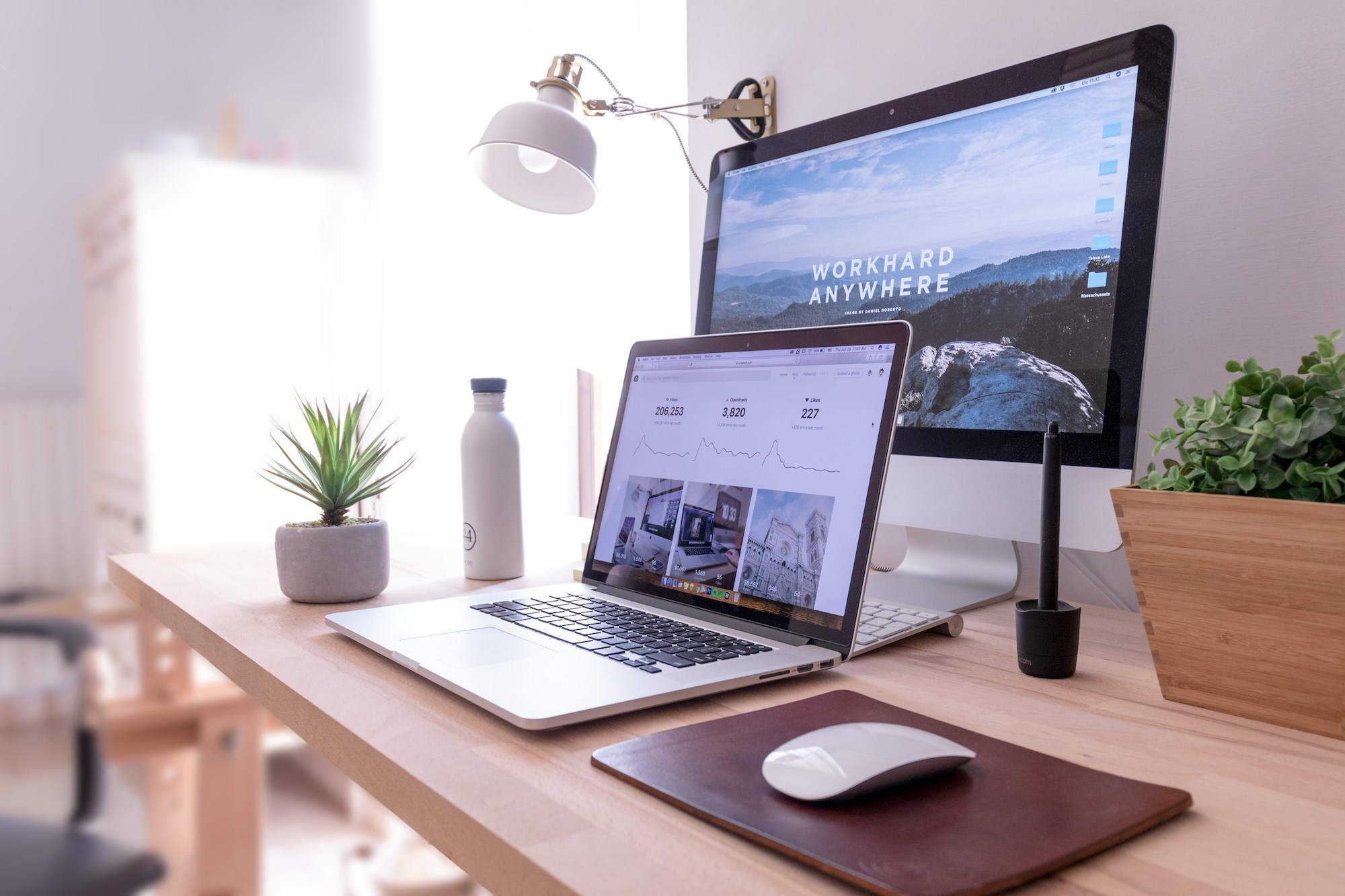 Stock photo depicting working hybrid/remote