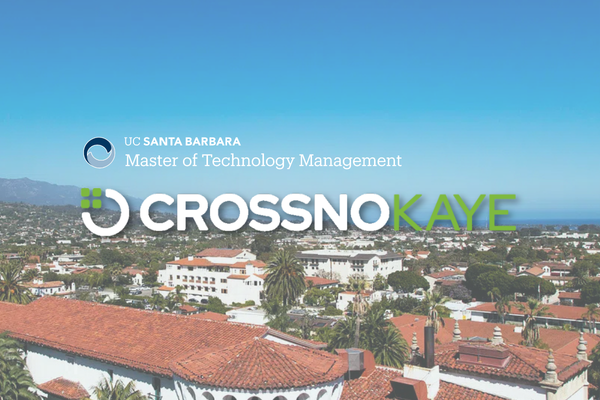Aerial photo of Santa Barbara with CrossnoKaye and MTM logos overlaid