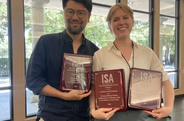 Sukhun Kang and Danielle Bovenberg with their awards