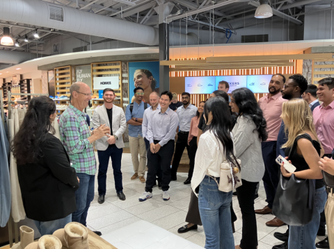Image of MTM students meeting the Deckers team