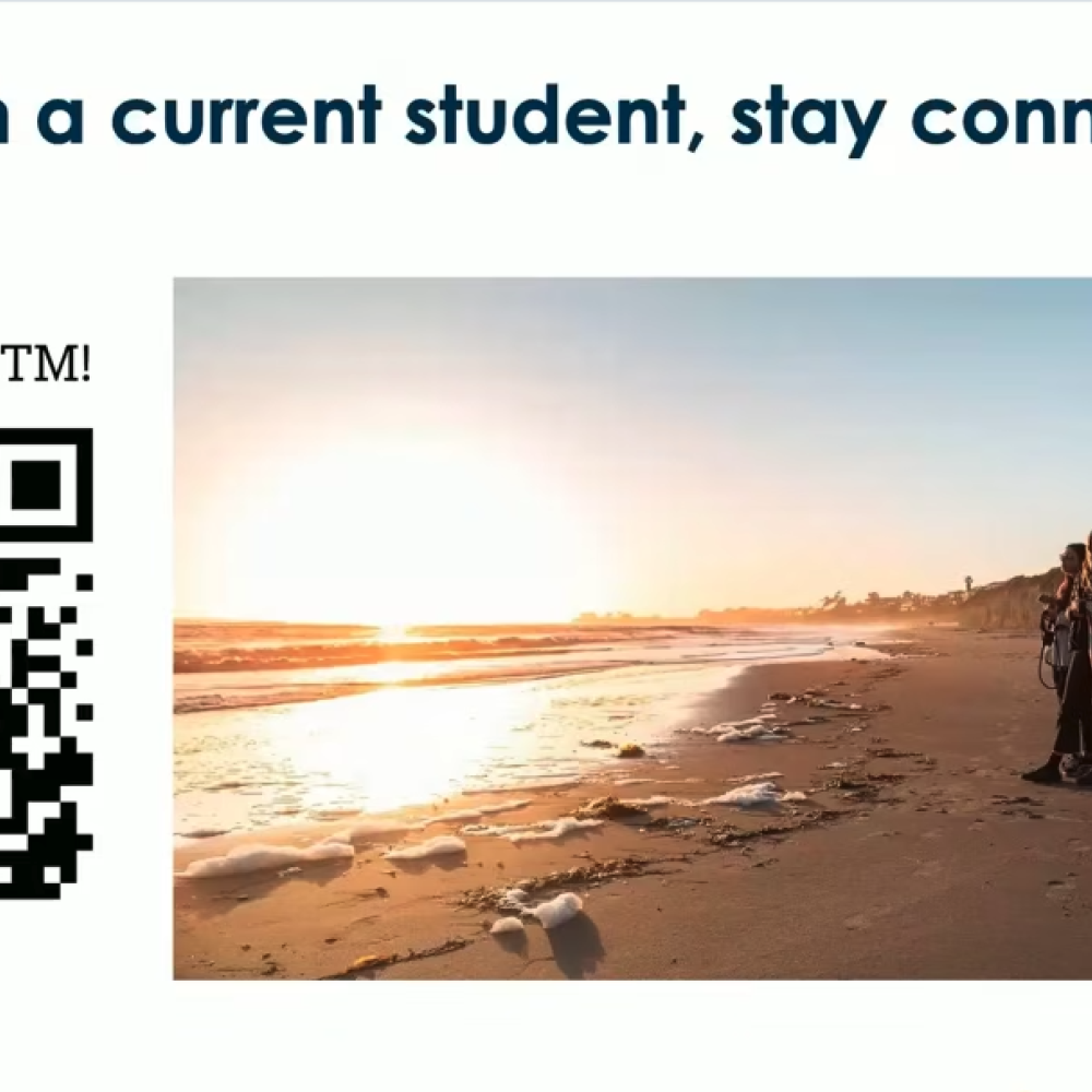 Speak with a current student, stay connected graphic