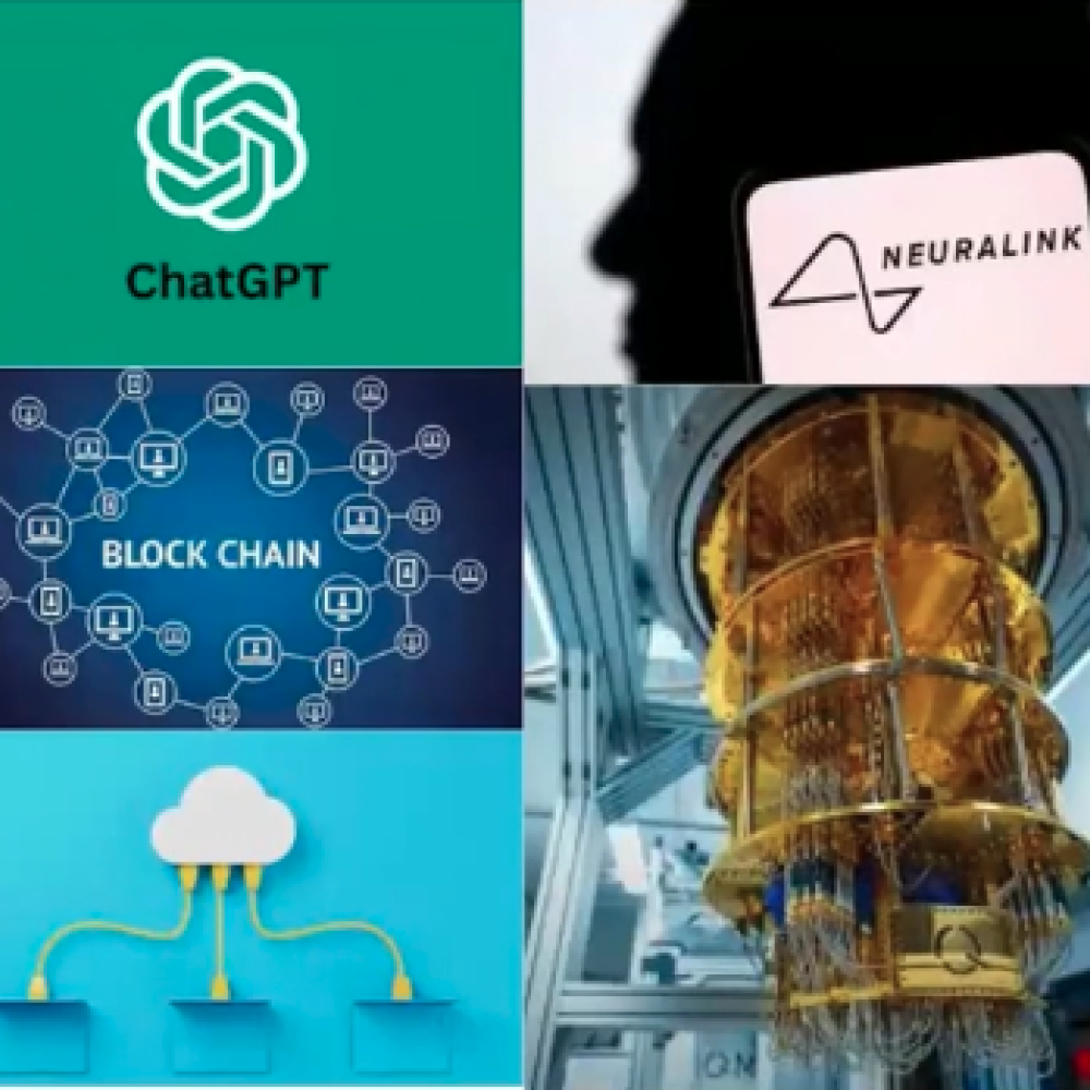 Image pulled from MTM presentation, contains text that reads ChatGPT, Neuralink, and blockchain 