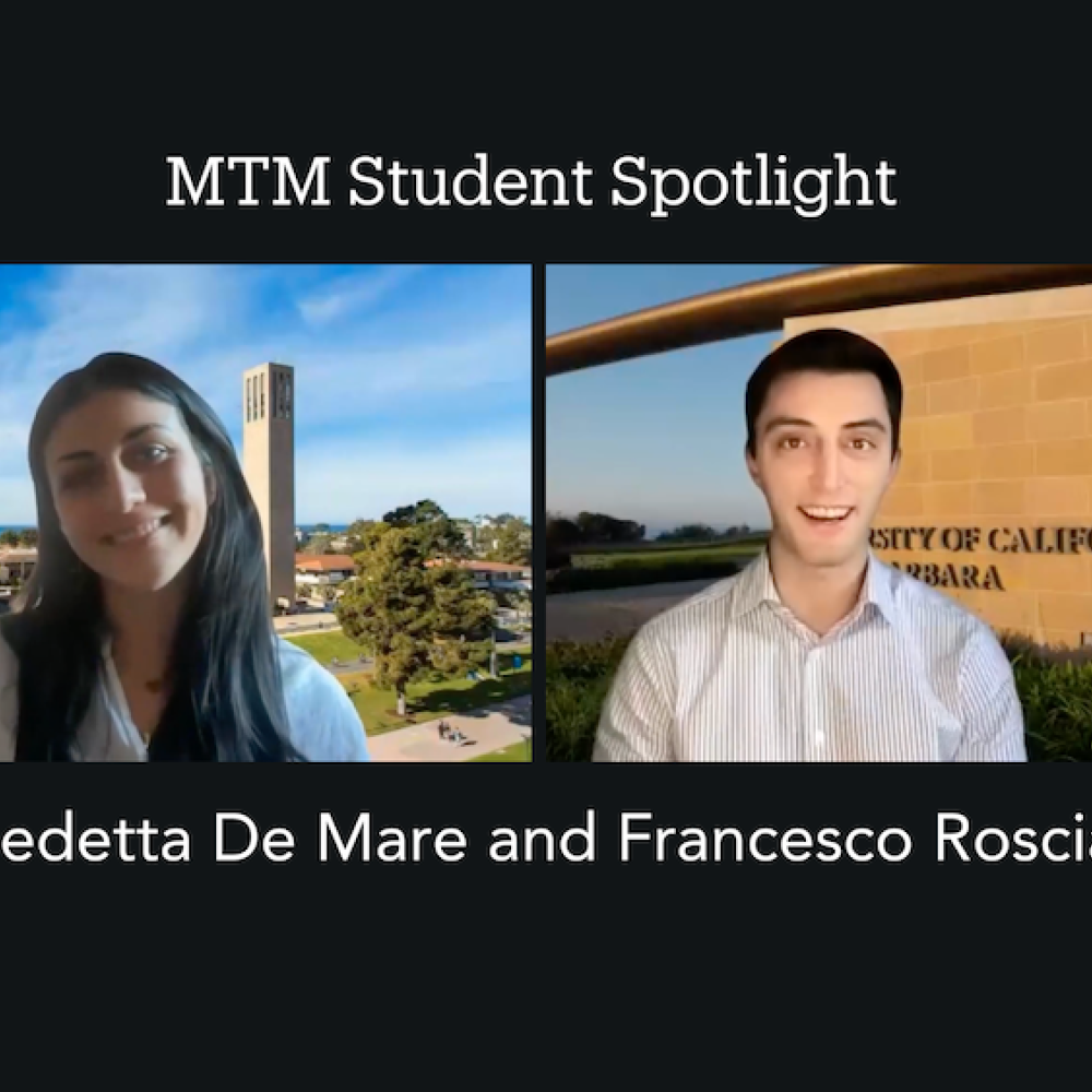 MTM student spotlight Benedetta De Mare and Francesco Rosciano 