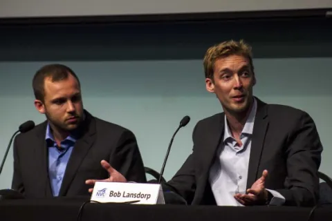 milo and bob lansdorp sitting on a panel