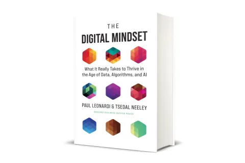 Book cover of "The Digital Mindset" by Paul Leonardi.
